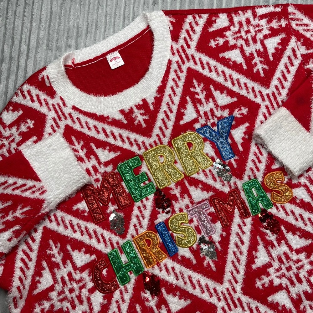 Holiday Time Ugly Christmas Sweater Women's 3X Merry Christmas Fair Isle Festive